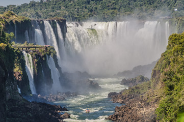 View of Iguazu waterfalls at the border of Argentina and Brazil