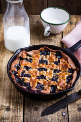 Rustic homemade blueberry pie