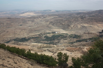 Fototapeta na wymiar View from Mount Nebo, looking north east in Jordan, Middle East
