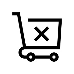 Shopping cart mini line, icon