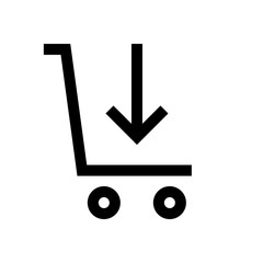 Shopping cart mini line, icon