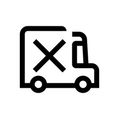 Delivery truck mini line, icon