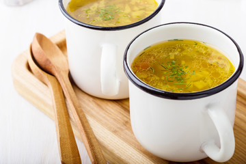 White beans soup with  mushrooms
