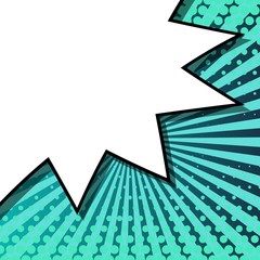 Abstract creative concept vector comic pop art style blank, layout template with clouds beams and isolated dots background. For sale banner, empty speech bubble set, illustration halftone book design.