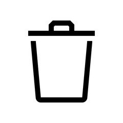 Trash bin mini line, icon
