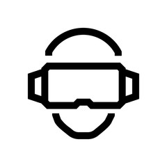 Virtual reality googles mini line, icon