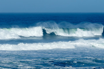 Waves crashing at the beach