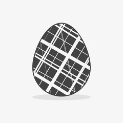 Easter egg In black white style on an isolated background