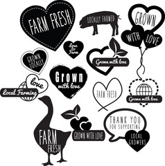 farm fresh and farm shop and farmed locally logos