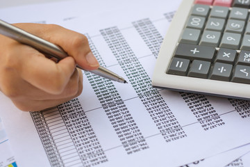 Business concept : Financial accounting stock market graphs analysis.