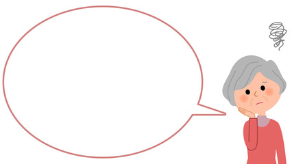 困るシニア女性　吹き出し