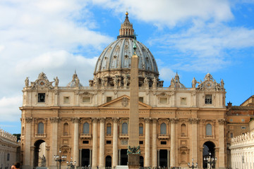 Fototapeta na wymiar Vatican City, Rome, Italy, Beautiful Vibrant image Panorama of St. Peter's Basilica