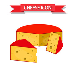 Cheese icon on white background. Vector illustration