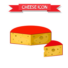 Cheese icon on white background. Vector illustration