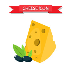 Cheese icon on white background. Vector illustration