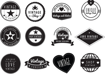 Obraz premium series of vintage retro logos