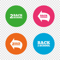 Back to school icons. Studies after the holidays.