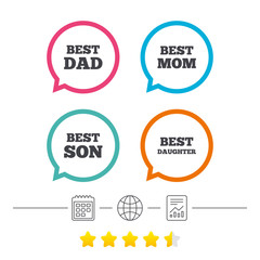 Best mom and dad, son, daughter icons.