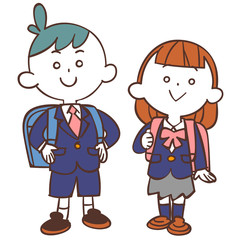 入学式　子ども　男女
