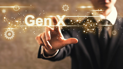Gen X text with businessman