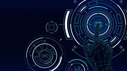 Futuristic vector background, hud technology touch screen interface © max_776