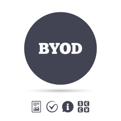 BYOD sign icon. Bring your own device symbol.