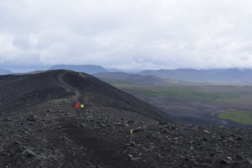 Iceland Black Volcano smoky day
