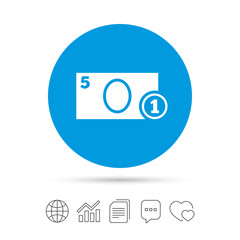 Cash sign icon. Money symbol. Coin.