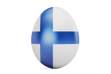 Obraz premium Easter egg with flag of Finland, 3D rendering