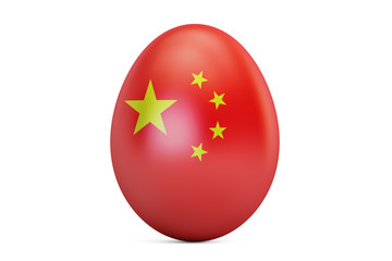 Egg with flag of China, 3D rendering