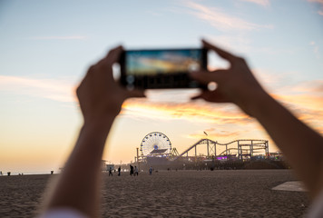 Fototapeta premium Santa Monica pier at sunset