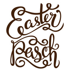 Black ink Hand drawn easter greeting card on white background Happy easter freehand lettering.