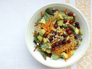 Mixed couscous salad with vegetables and cranberries