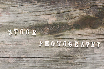 Stock photography words or character on wood background