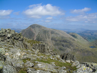 Great Gable from Lingmell Fell in the English Lake District. 