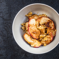 Healthy Snack from Stewed Apple with Cinnamon