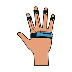 hand movement sensors virtual reality icon image vector illustration design