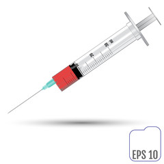 Realistic vector syringe isolated on white background