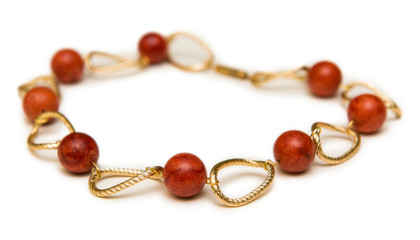 Nice elegant necklace isolated on white background