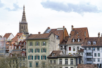 Fototapeta premium The historic city of Thun, in the canton of Bern in Switzerland,Berne in Switzerland, summer ,selective focus