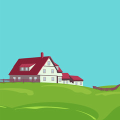 Rural landscape with villa