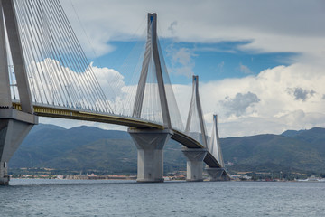 Amazing view of The cable bridge between Rio and Antirrio, Patra, Western Greece