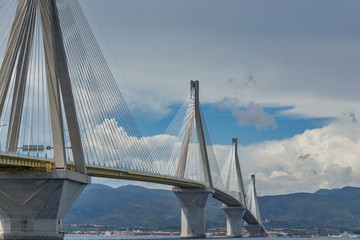 Amazing view of The cable bridge between Rio and Antirrio, Patra, Western Greece
