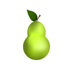 Green pear isolated on white background isolate