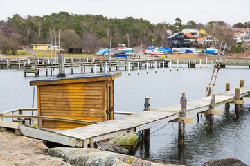 Bastubåten vid bryggan.