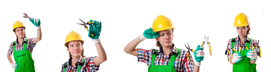 Woman worker isolated on the white