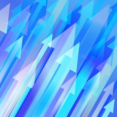 Blue vector background with many diagonal arrows