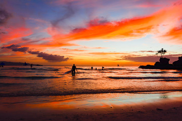 sunset in Boracay island