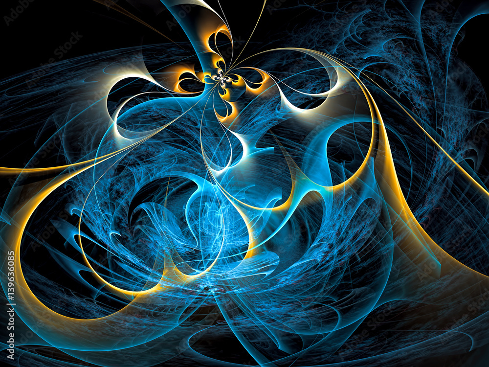 Wall mural bizarre chaos curls - abstract digitally generated image