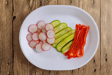 cucumber salad radishes cut into thin slices pepper